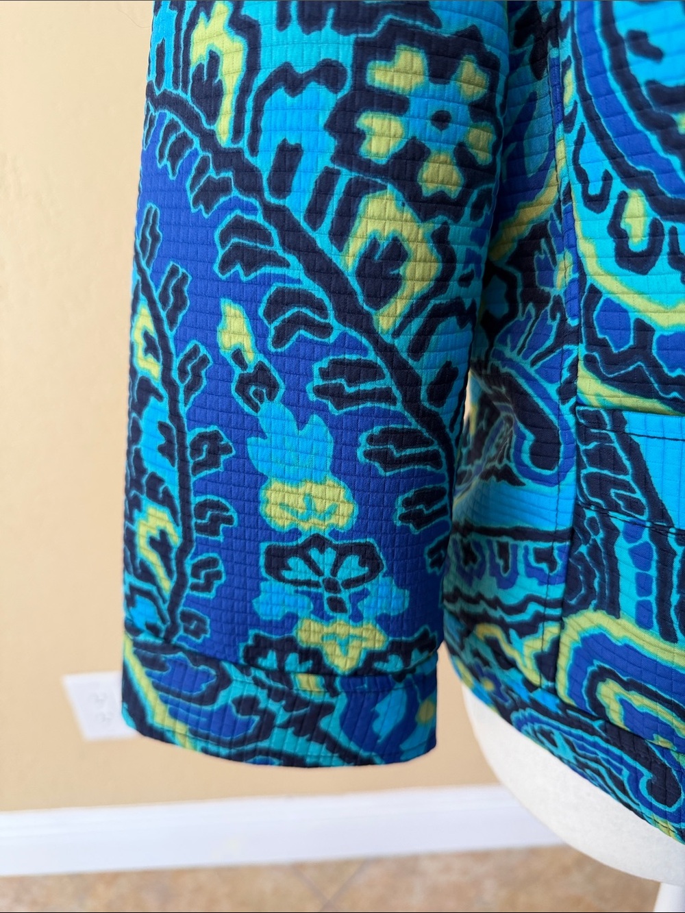 Ruby Rd Abstract Print Jacket in Blue & Green - Picture 3 of 5